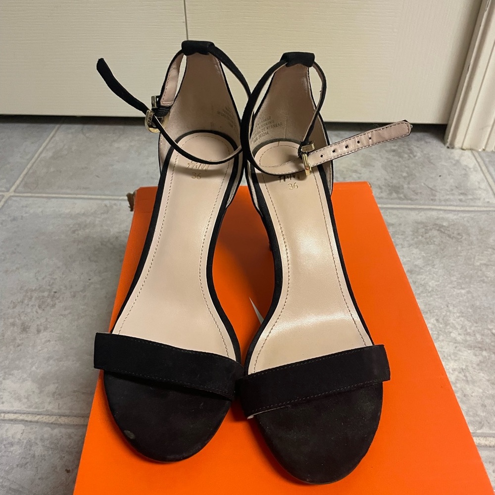 H&M Open Toe Black Heel with Ankle Straps